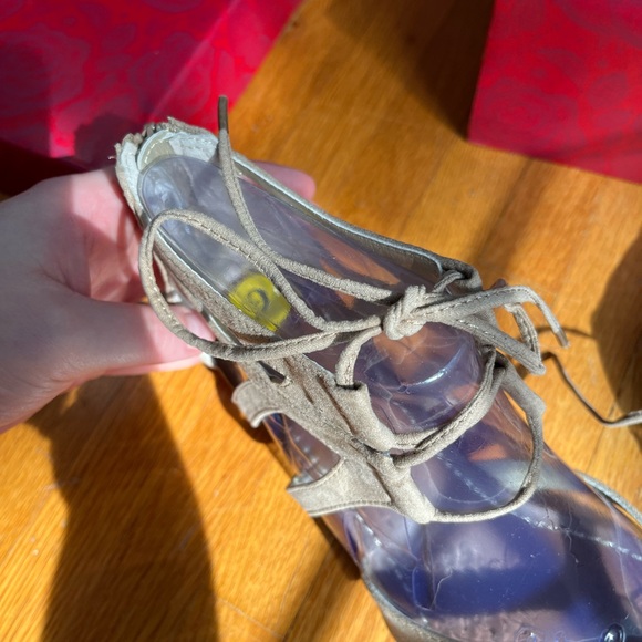 Womens Carlos by Carlos Santana Lacey Lace Up Wedge Sandals - Brulee - Picture 6 of 16